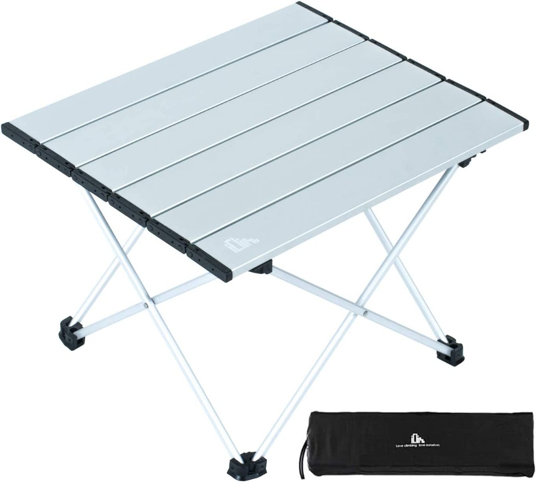 iClimb Ultralight Compact Camping Folding Table with Carry Bag, Two ...