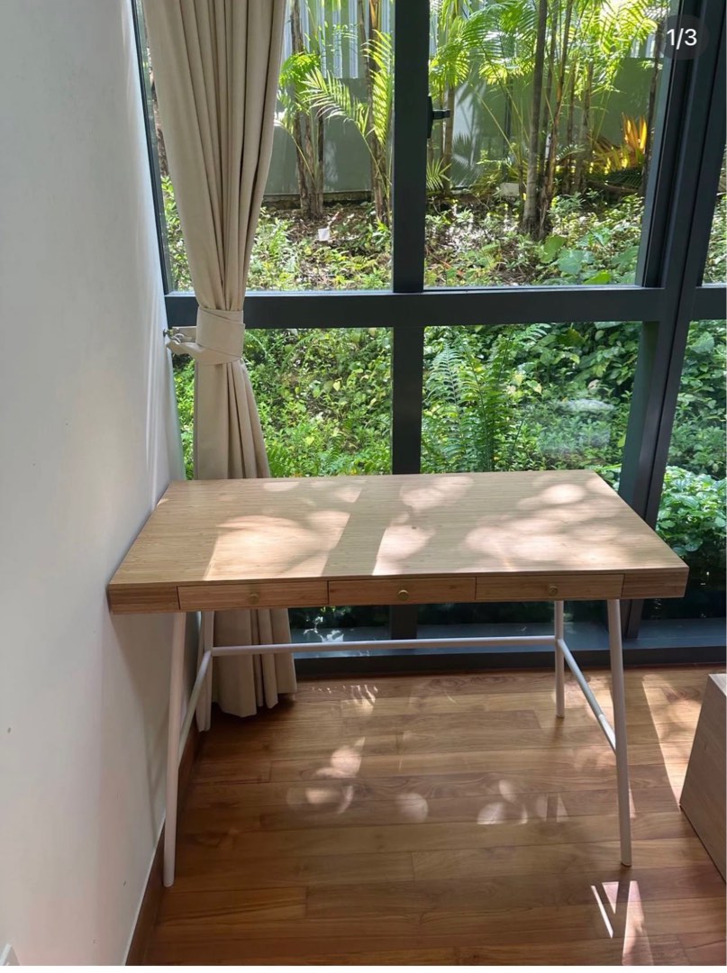 Ikea Bamboo Desk, Furniture & Home Living, Furniture, Tables & Sets on Carousell