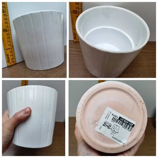 Ikea Kardemumma White Ceramic Planter / Garden Pot (Surplus)