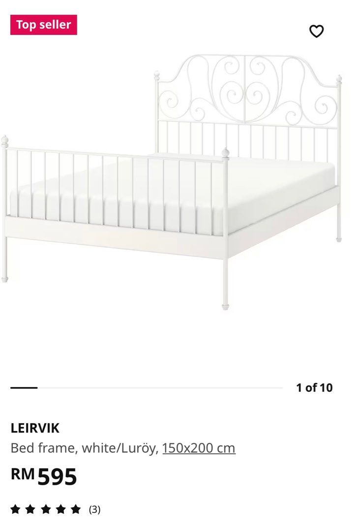 Ikea Leirvik Katil Bedframe with Luroy, Furniture & Home Living