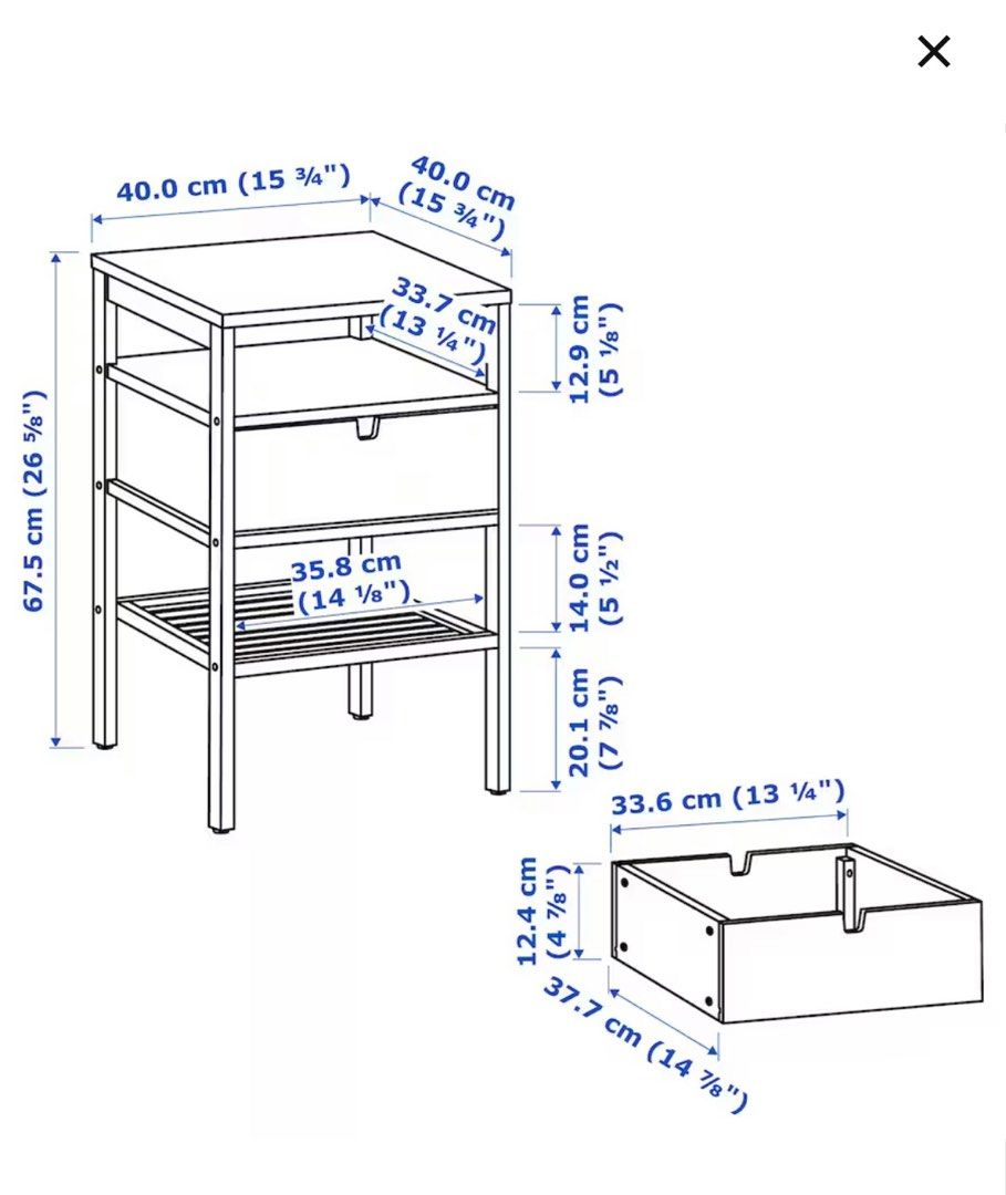 IKEA NORDKISA Bedside Table, Furniture & Home Living, Furniture, Tables