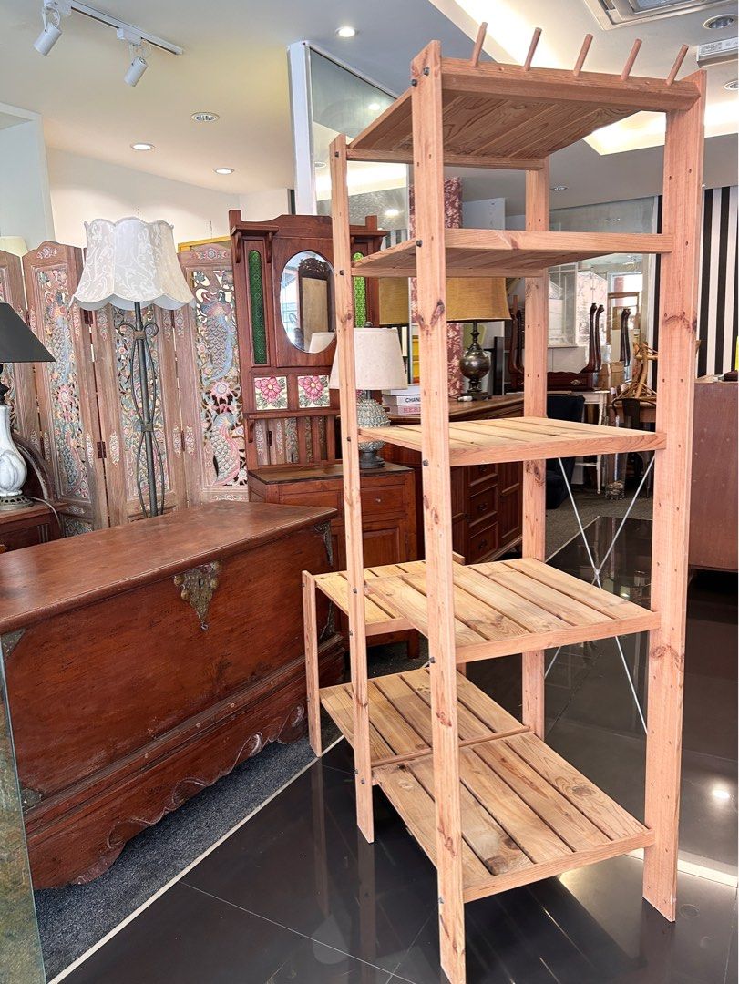 Ikea Pine wood shelving unit, Furniture & Home Living, Furniture