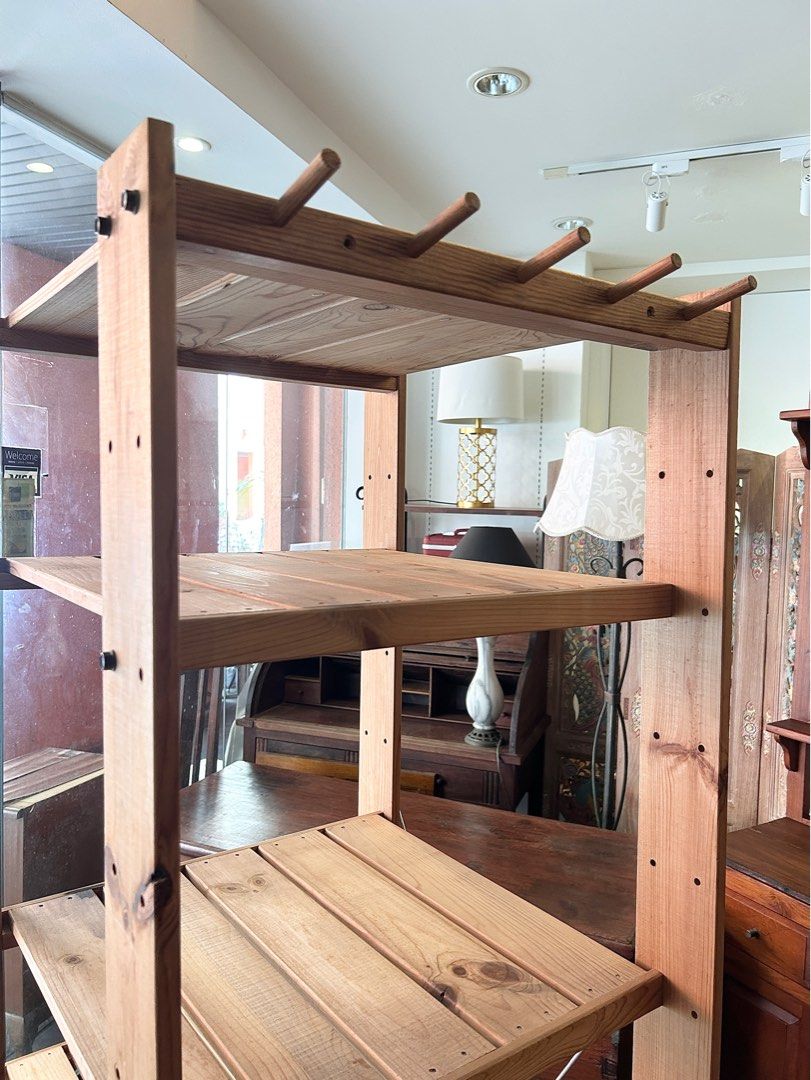 Ikea Pine wood shelving unit, Furniture & Home Living, Furniture