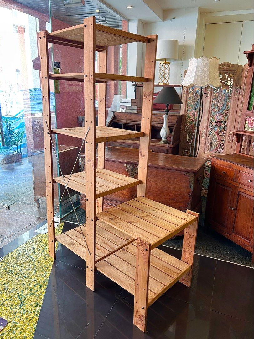 Ikea Pine wood shelving unit, Furniture & Home Living, Furniture