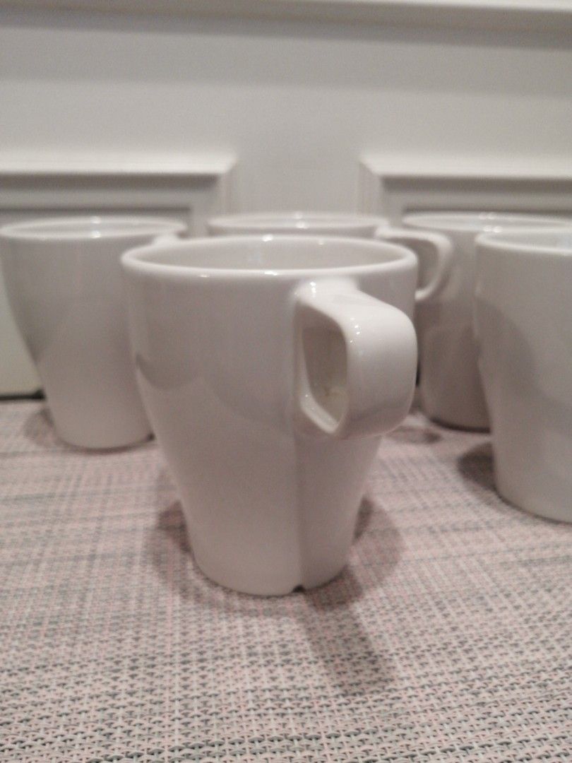 IKEA White Ceramic Cups 6pc available, Furniture & Home Living