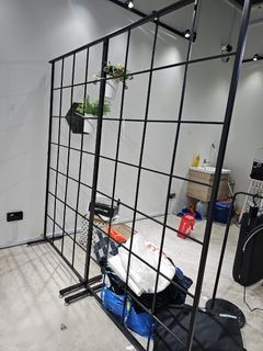 Iron wrought divider (get your own curtain)