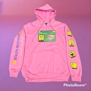 Jaket sweater nickelodeon original spongebob pink