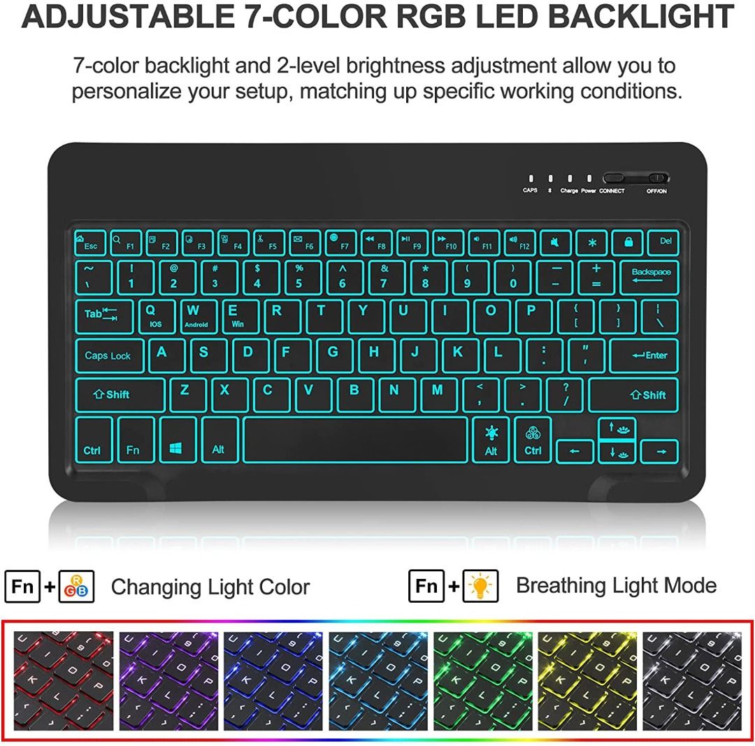 Keyboard Case for Samsung Galaxy Tab A7 10.4, JADEMALL Smart Slim Cover ...
