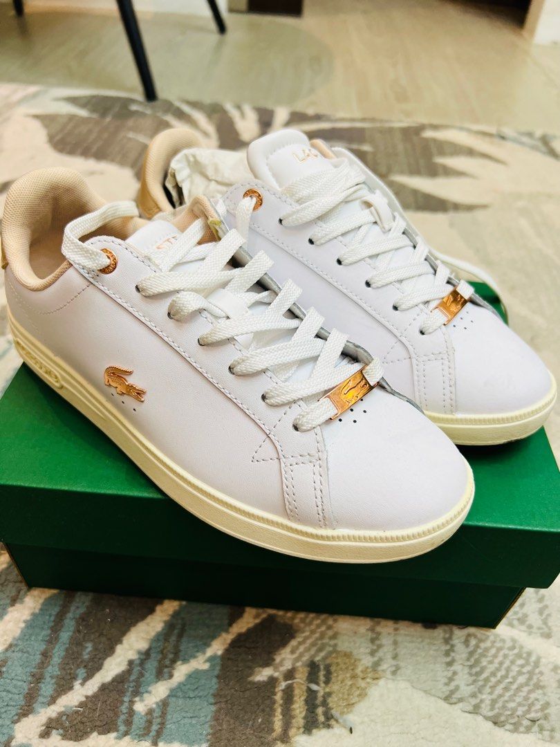 Lacoste white and gold clearance