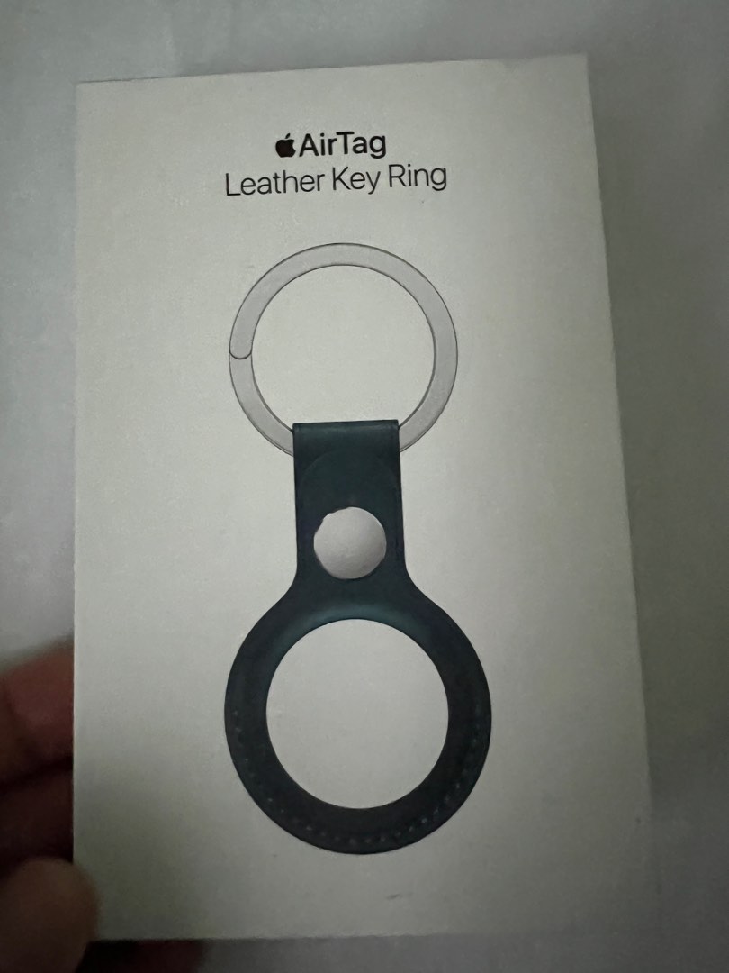 Leather Key Ring for AirTag (Baltic Blue), Computers & Tech, Parts