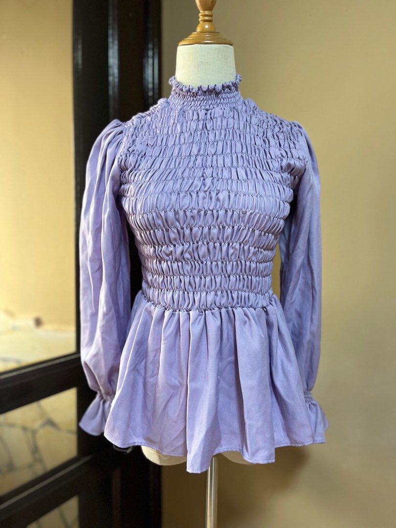 High neck sale peplum top