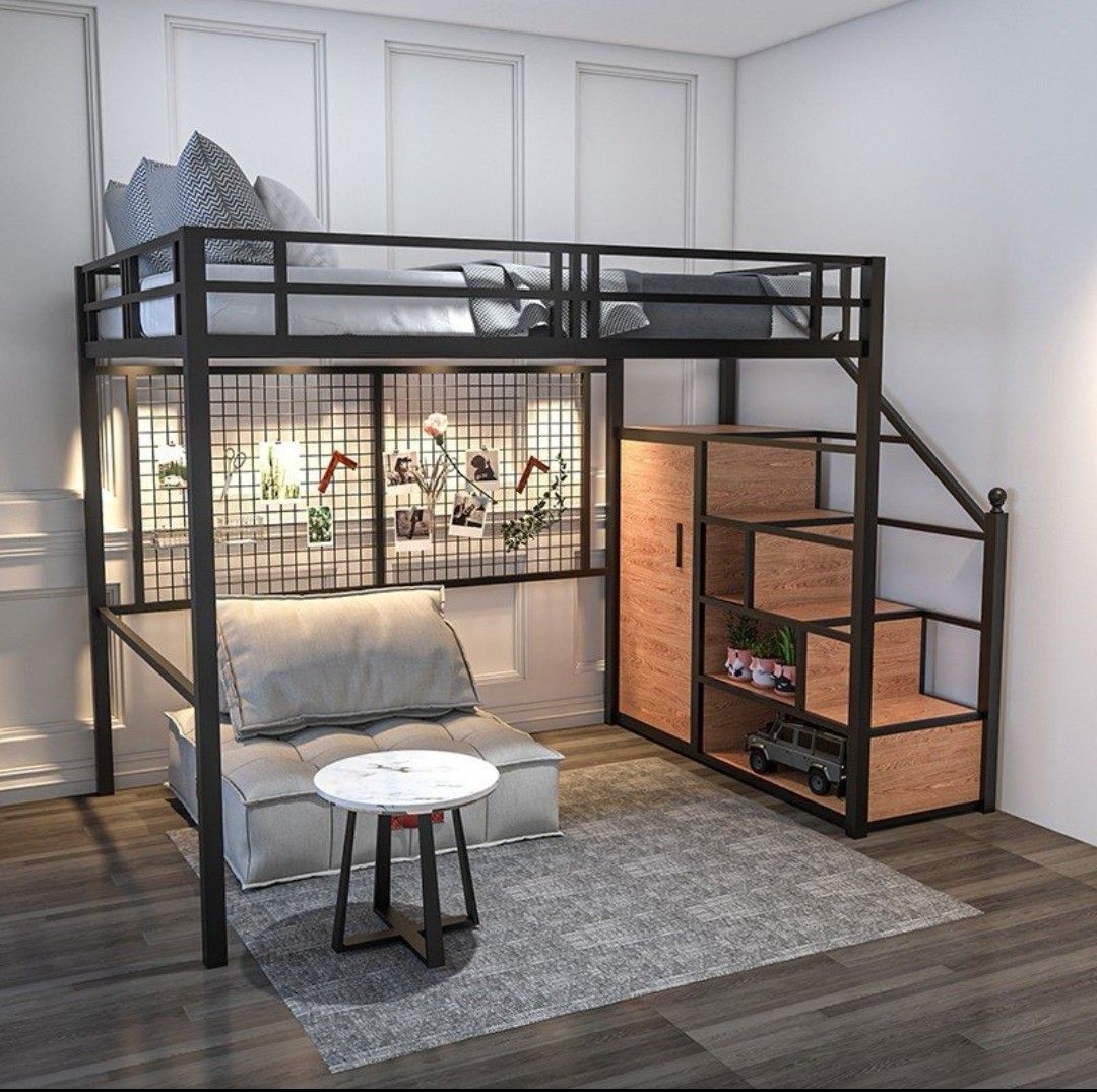 Loft Bed, Double Bed, Double Decker, Bunk Bed, Loteng, Furniture & Home