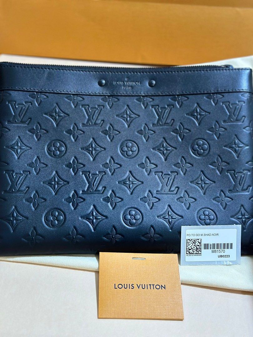 Pochette To-Go Bag - Luxury Monogram Shadow Blue