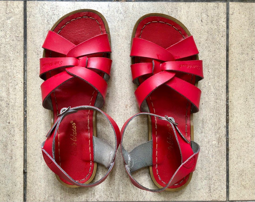 Red and silver sandals top