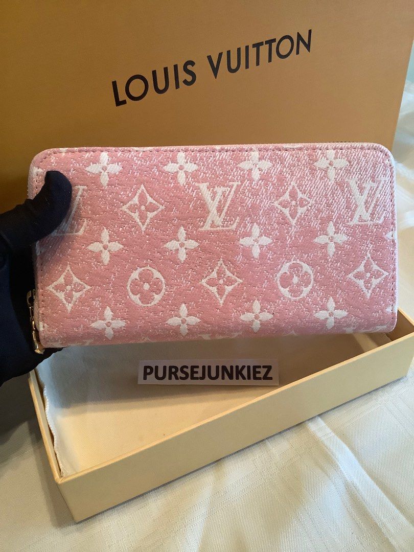 Louis Vuitton Zippy Wallet Denim Jacquard Pink in Denim/Calfskin