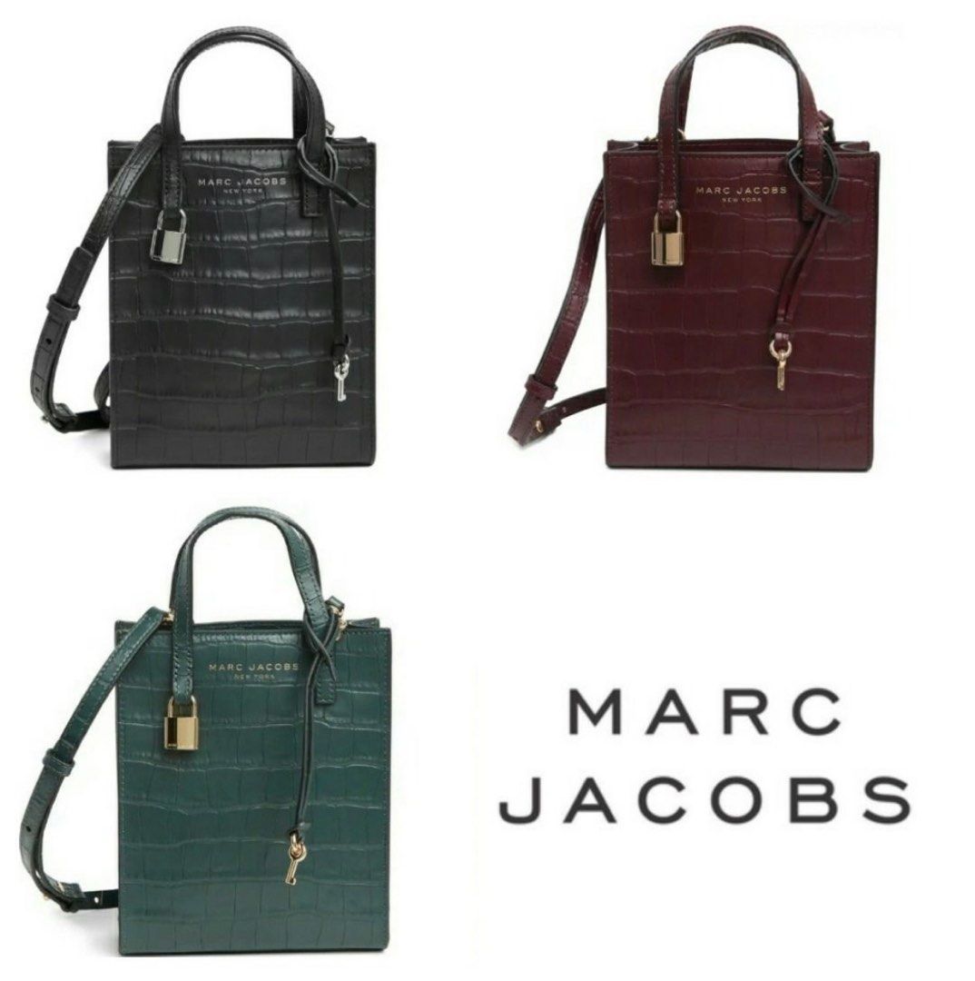 Marc jacobs embossed new arrivals leather tote bag