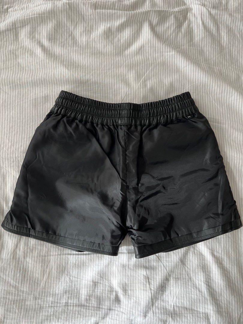 Mens genuine leather best sale shorts