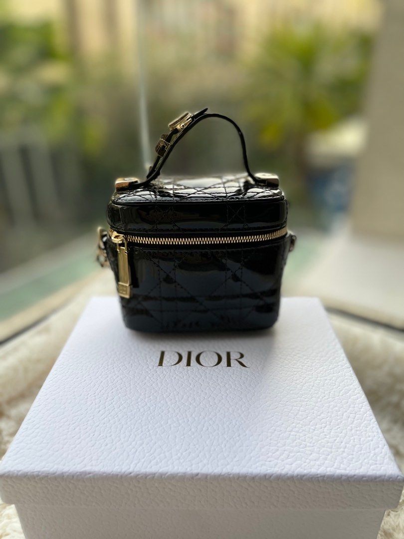 Dior Micro Lady Dior Vanity Case Lambskin Light Grey LGHW