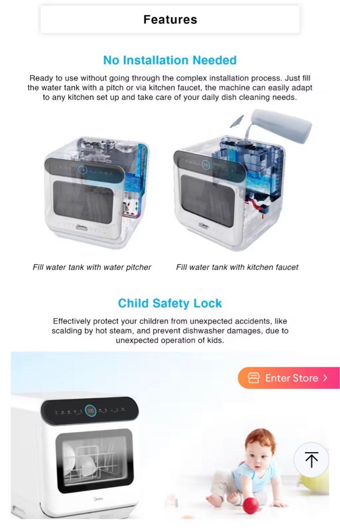 Midea Countertop Dishwasher, TV & Home Appliances, Kitchen Appliances, Dishwasher on Carousell