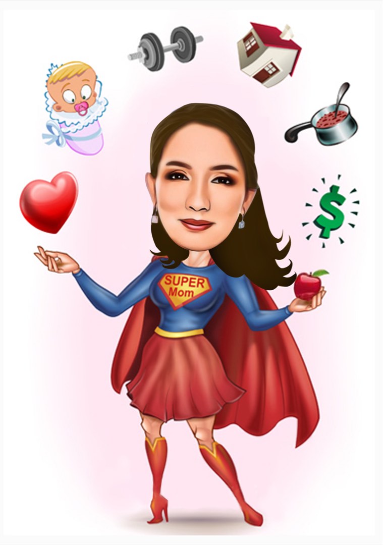 Gifts for her - The Super Mom — Caricature Story - Custom digital  caricature perfect gift for any occasions