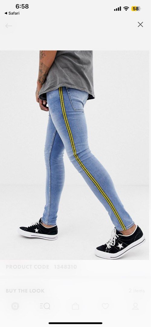 Yellow side shop stripe jeans