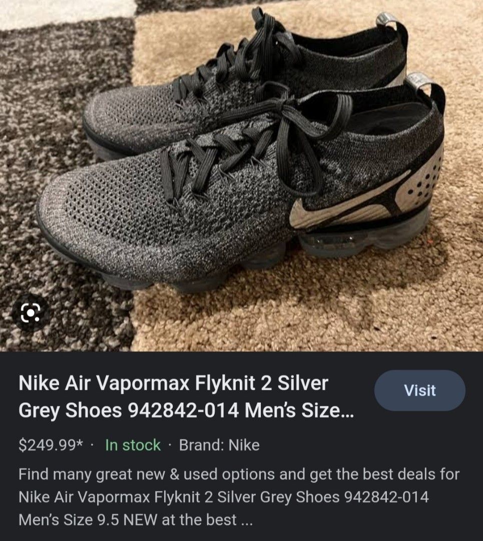 NIKE AIR VAPORMAX FLYKNIT 2 SNEAKER | Silver Chrome Grey Shoes, Men's  Fashion, Footwear, Sneakers on Carousell