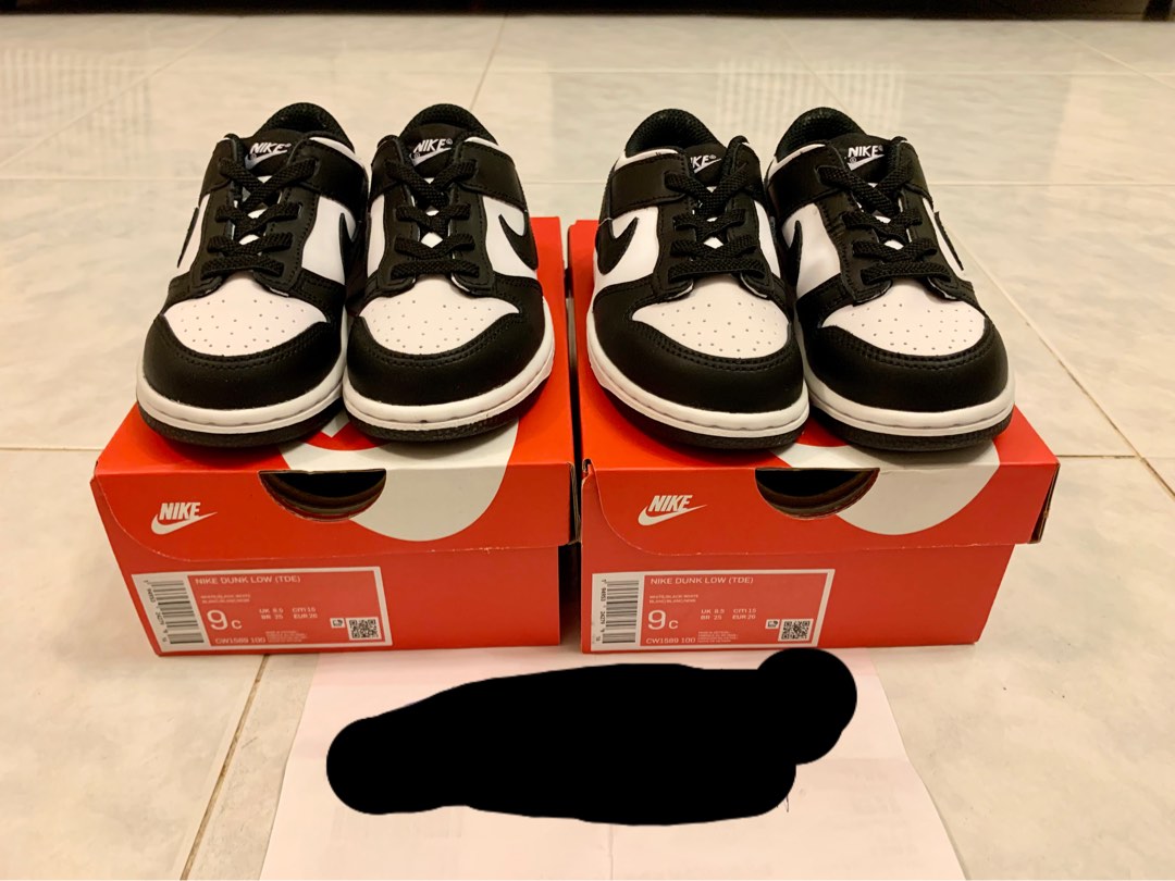 Nike Dunk Low Panda (TDE) Toddler 9C 15cm, 兒童＆孕婦用品, 嬰兒及