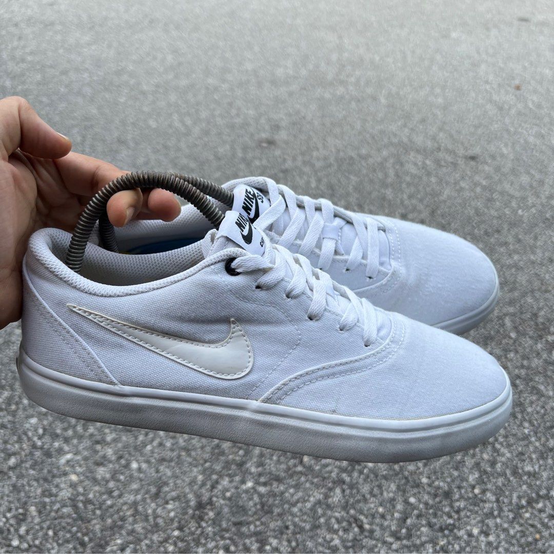 Men's 'sb check solar leather outlet skate shoe white