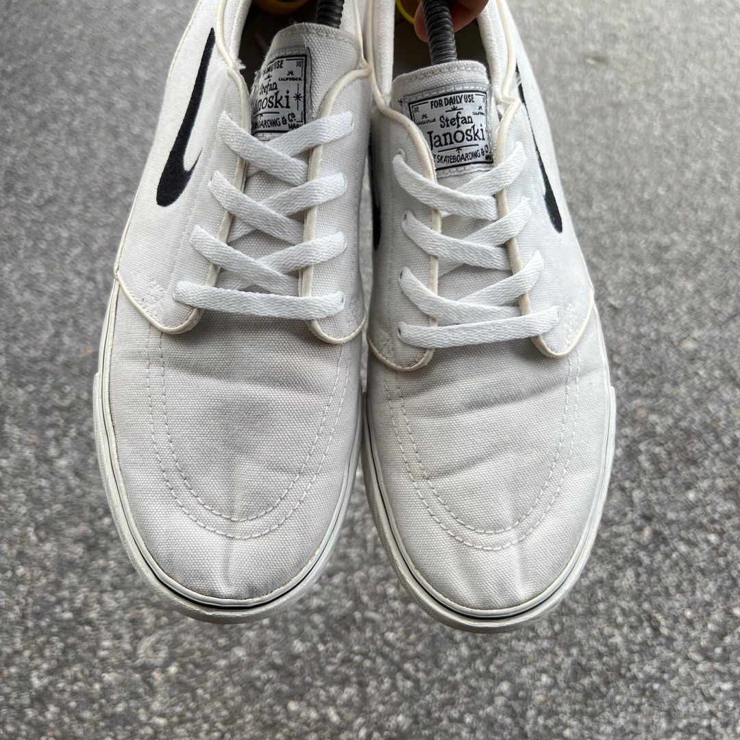 Nike sb janoski white sail & golden shop beige canvas skate shoes