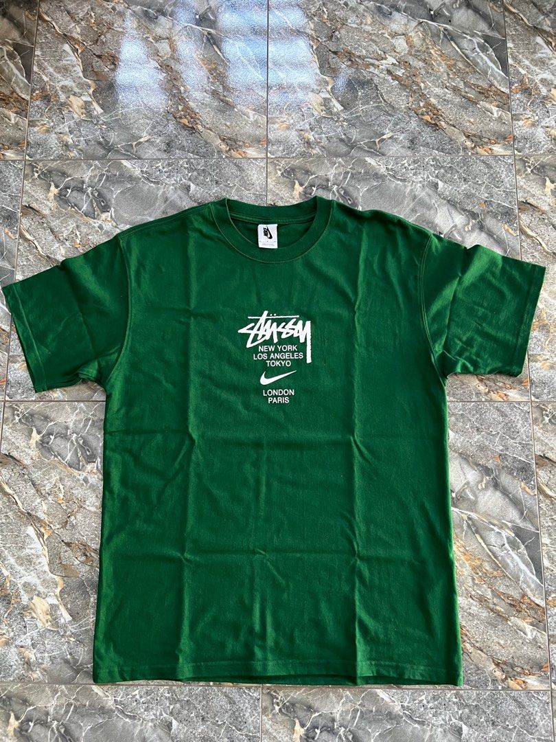 nike stussy t shirt green