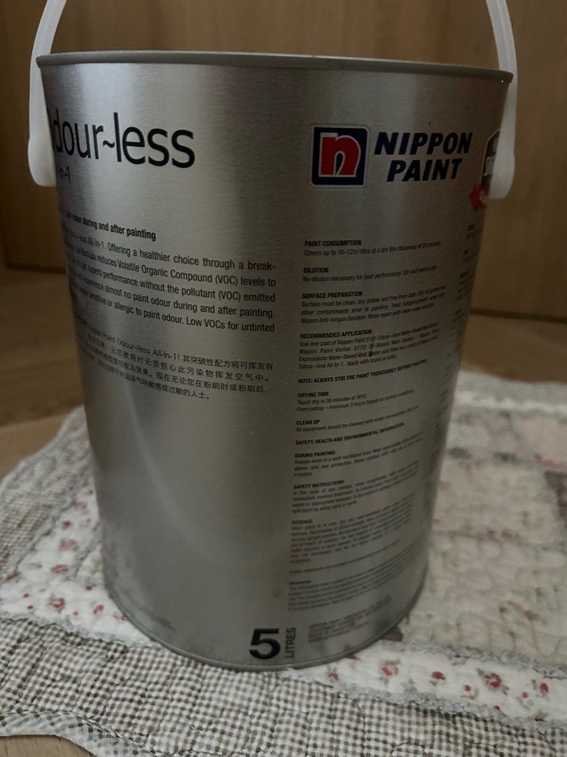 Nippon Paint Odourless (1199 Sailwhite), Furniture & Home Living