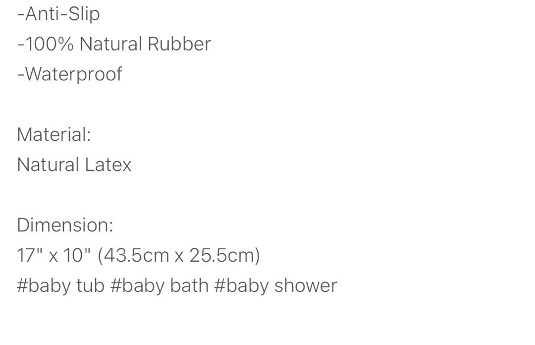 Non slip bath rubber mat, Babies & Kids, Bathing & Changing, Bathtub