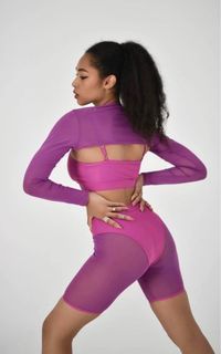 Oksa Wear Purple Mesh Biker Shorts