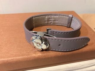 Authentic Louis Vuitton Monogram Flower Bracelet 19cm Silver