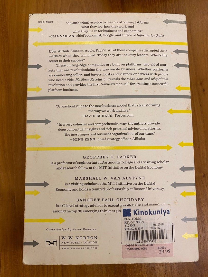 Platform Revolution (Category: Storybooks) located in Singapore. Submitted by surelylovelyart (Listing ID 1222748708, Image 2). Description: Business book on the platform revolution and key lessons. Original price $29 as seen on the 2nd picture.You get additional $2 off the total price for every additional book you buy on my profile .