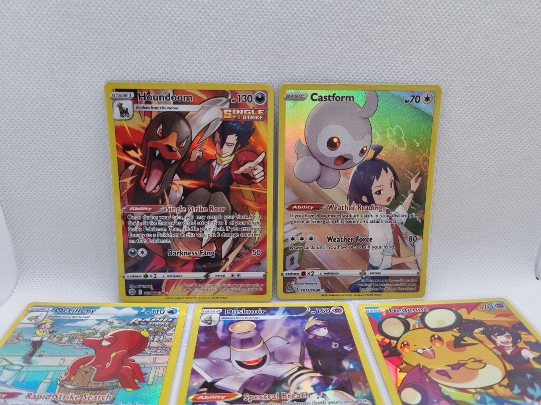 Pokemon Dedenne (TG07/TG30) Houndom (TG10/TG30) Castform (TG11/TG30)  Octillery (TG03/TG30) Dusknoir (TG06/TG30) Spiritomb (TG09/TG30) Alcremie  (TG08/TG30) Hisuian Arcanine (TG08/TG30) Trainer Gallery - Brilliant Stars  / Lost Origin, Hobbies & Toys ...