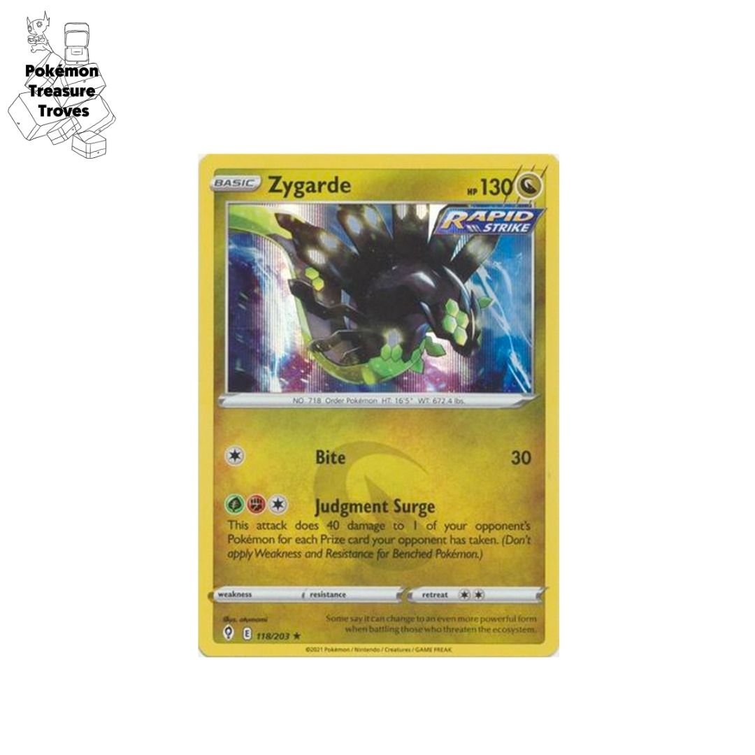 Pokemon Evolving Skies Zygarde Rare Holo Card $0.80, Hobbies & Toys, Toys &  Games on Carousell