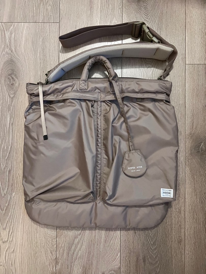 Porter x Hyke Helmet Bag - Beige, 名牌, 手袋及銀包- Carousell