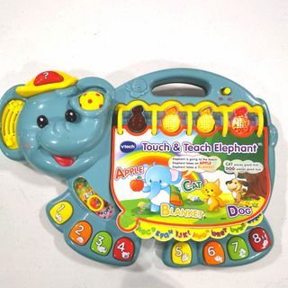 Preloved baby Vtech Elephant alphabet educational touch and teach book musical lights and sounds toy