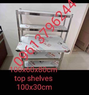 Preparation table with shelves stainless 304