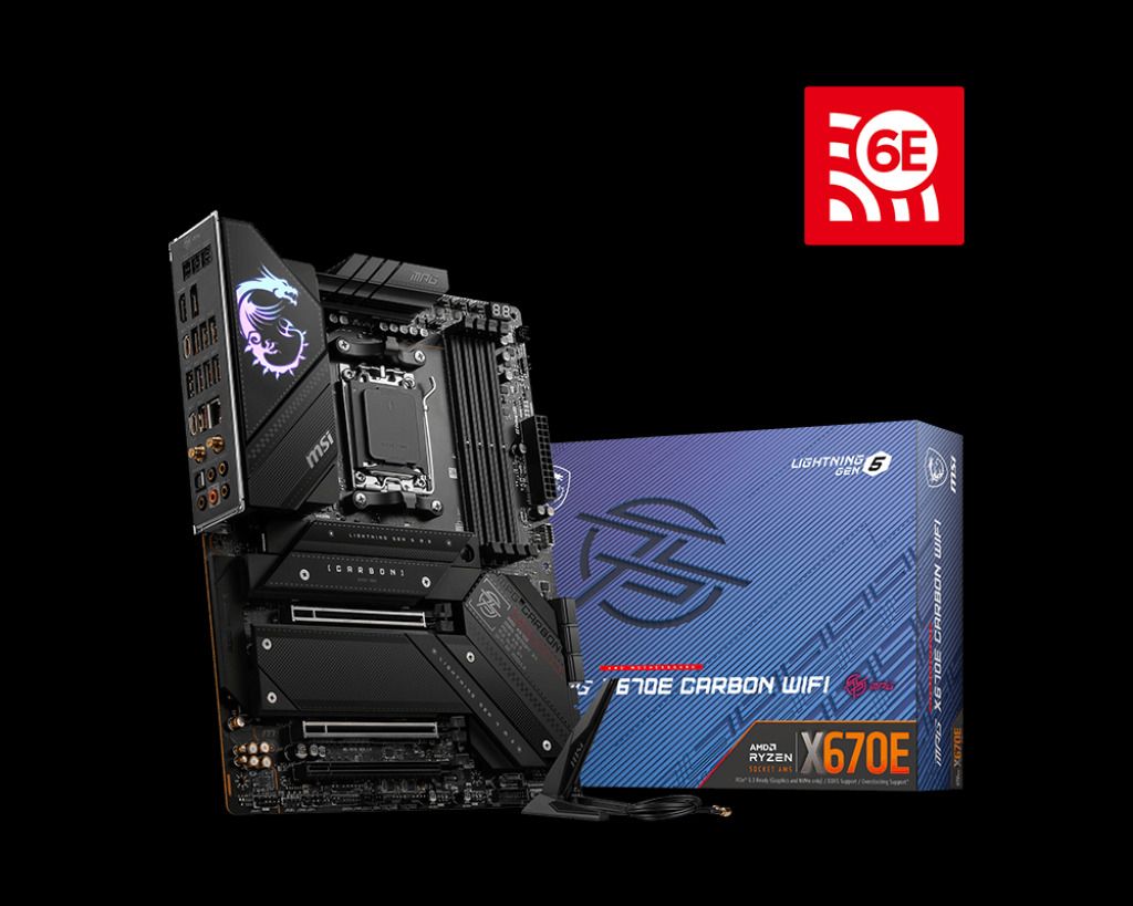 MSI MPG X670E CARBON WIFI AM5 ATX Motherboards - AMD 