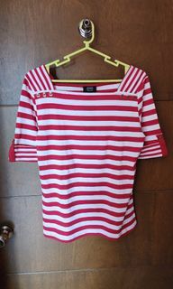 Red and white stripes top