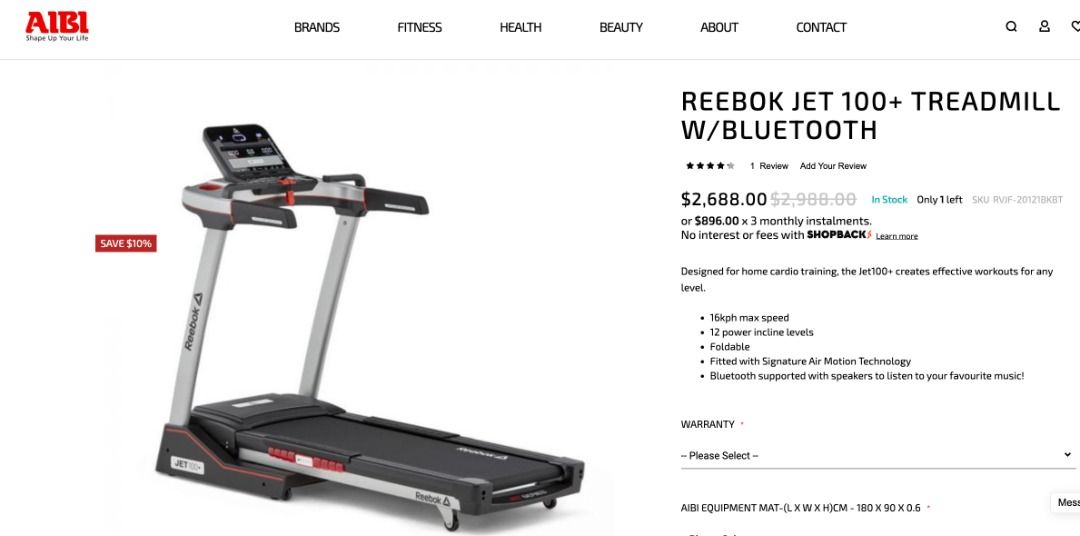 Reebok jet 100 treadmill cheap bluetooth