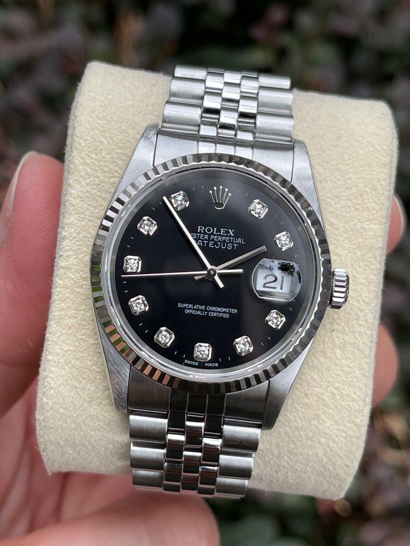 Rolex datejust 36 black diamond dial store
