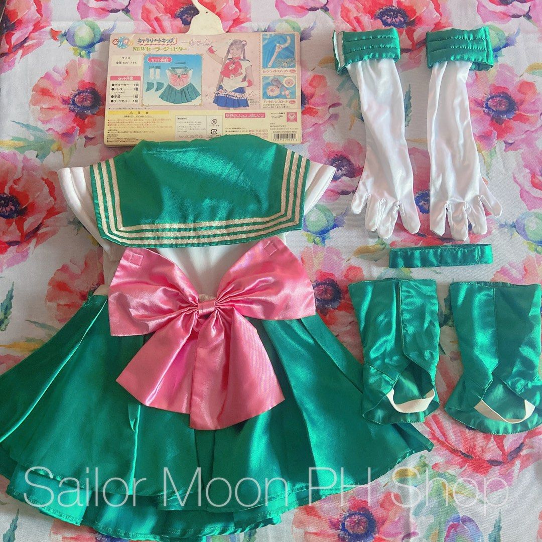 Sailor Jupiter Moon Cosplay Costume Kids set Bandai Japan on Carousell