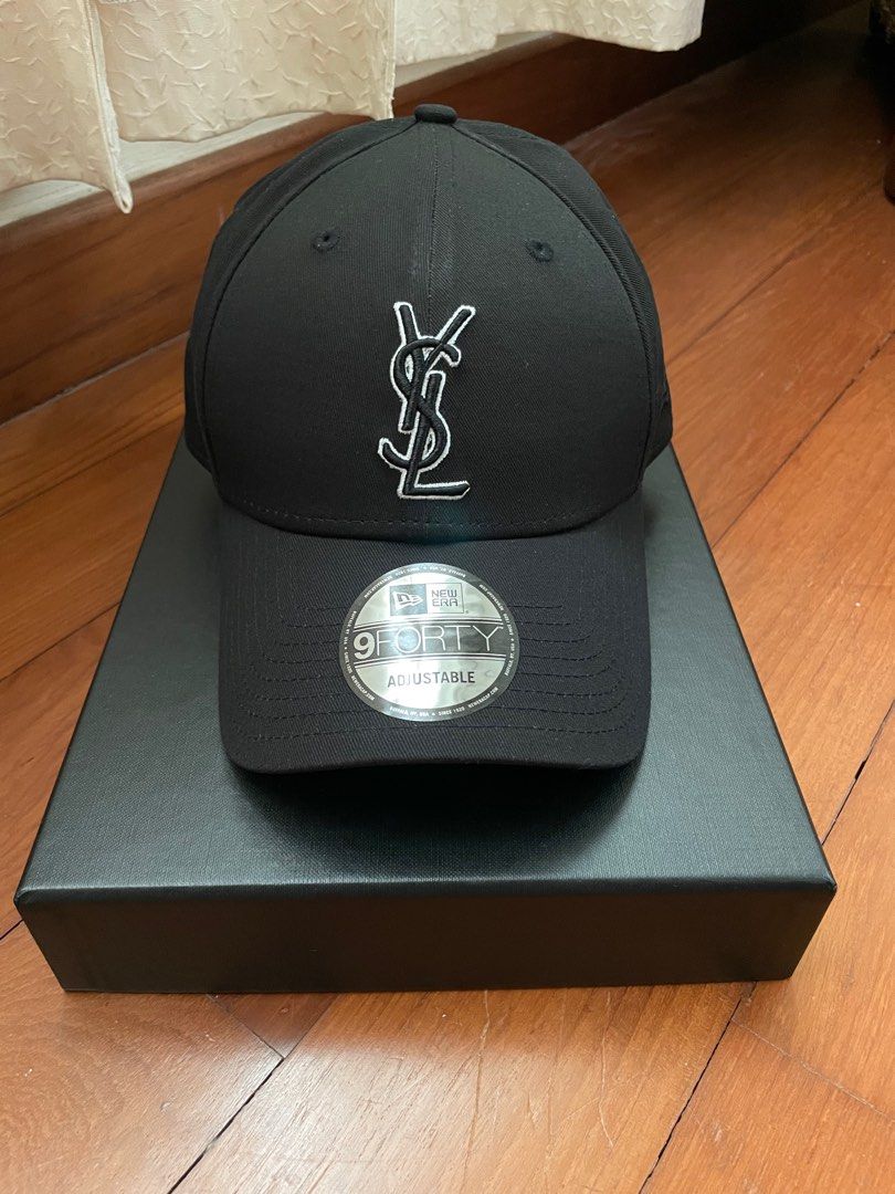 YSL Saint Laurent New Era Collaboration Cap Black 9FORTY Italy Cotton 100%  NEW