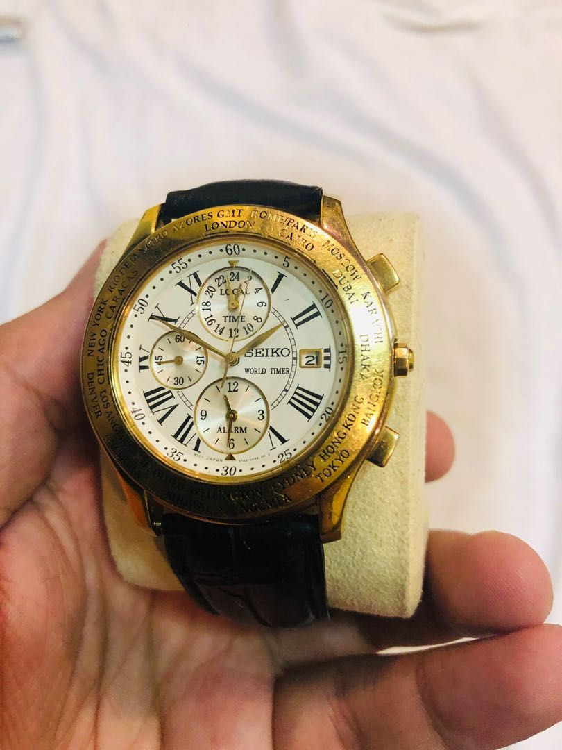 Seiko World Timer Quartz Stopwatch, Men's Fashion, Watches & Accessories,  Watches on Carousell