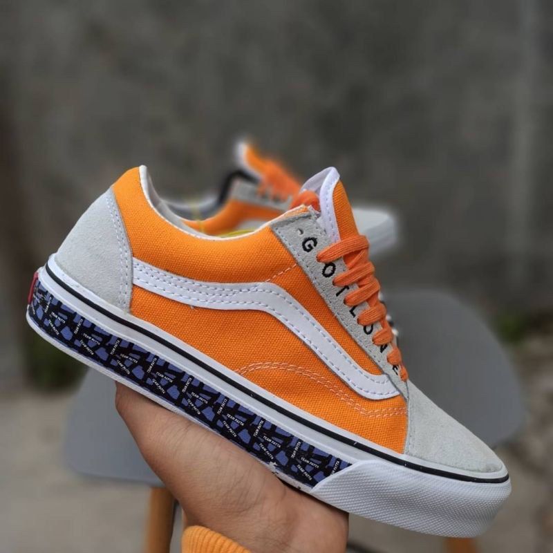 Grey and discount orange vans