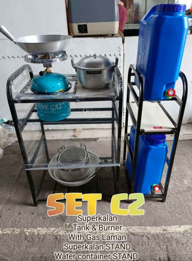 Sets Superkalan (Category: Cookers) located in Quezon City. Submitted by allegaspi (Listing ID 1222711449, Image 1). Description: SetA. Superkalan Tank with Laman na GAS 2.7kg capacity And BURNER kalan. 1349.99 Only Set B2. Superkalan Stand L17 W22 H30 Inches (approximately) Superkalan Tank with Laman na GAS 2.7kg capacity And BURNER kalan. 2799.99 Only Set C2. Water Container Stand L8 W15 H30 Inches (approximately) Superkalan Stand L17 W22 H30 I
