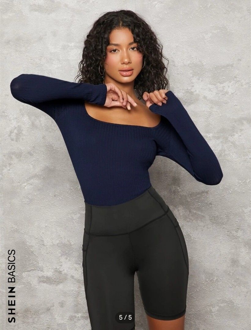 SHEIN Basic squared neck tee (Category: Longsleeves) located in Singapore. Submitted by blurrysotong (Listing ID 1222745987, Image 2). Description: Brand new. Never worn. Selling as it doesn't suit my style..